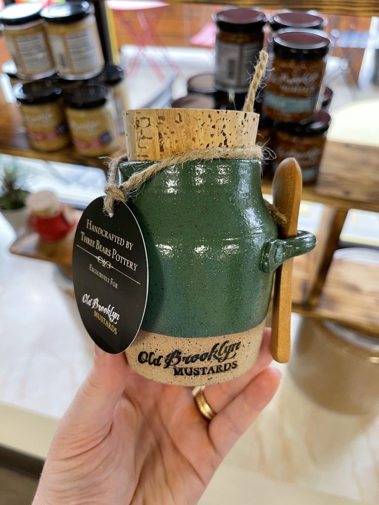 Ceramic mustard crock with cork lid