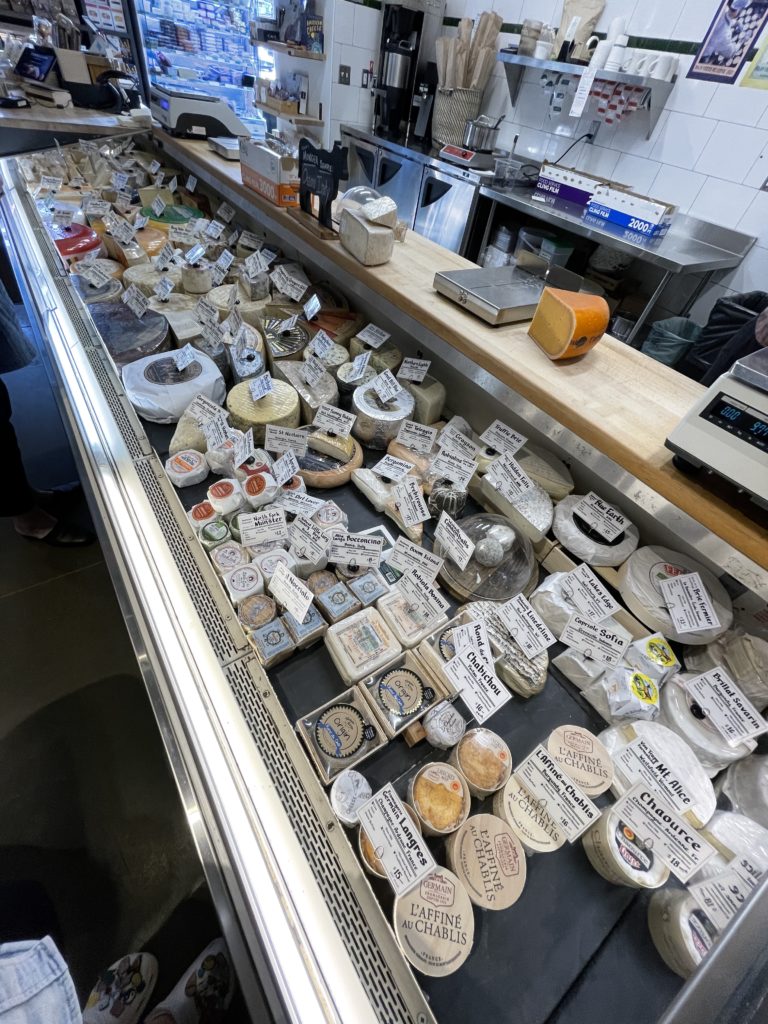 Coffin cheese case at France44 cheese shop in Minneapolis, Minnesota