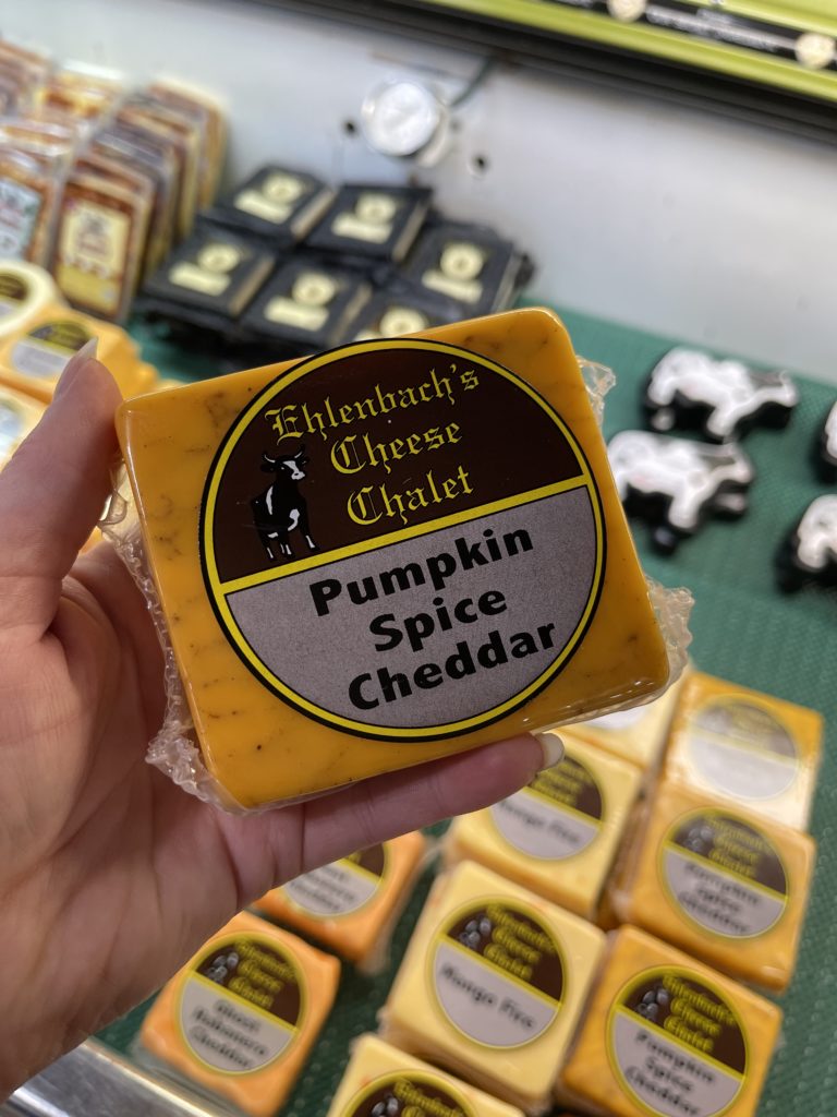 Pumpkin Spice Cheddar at Ehlenbach's Cheese Chalet