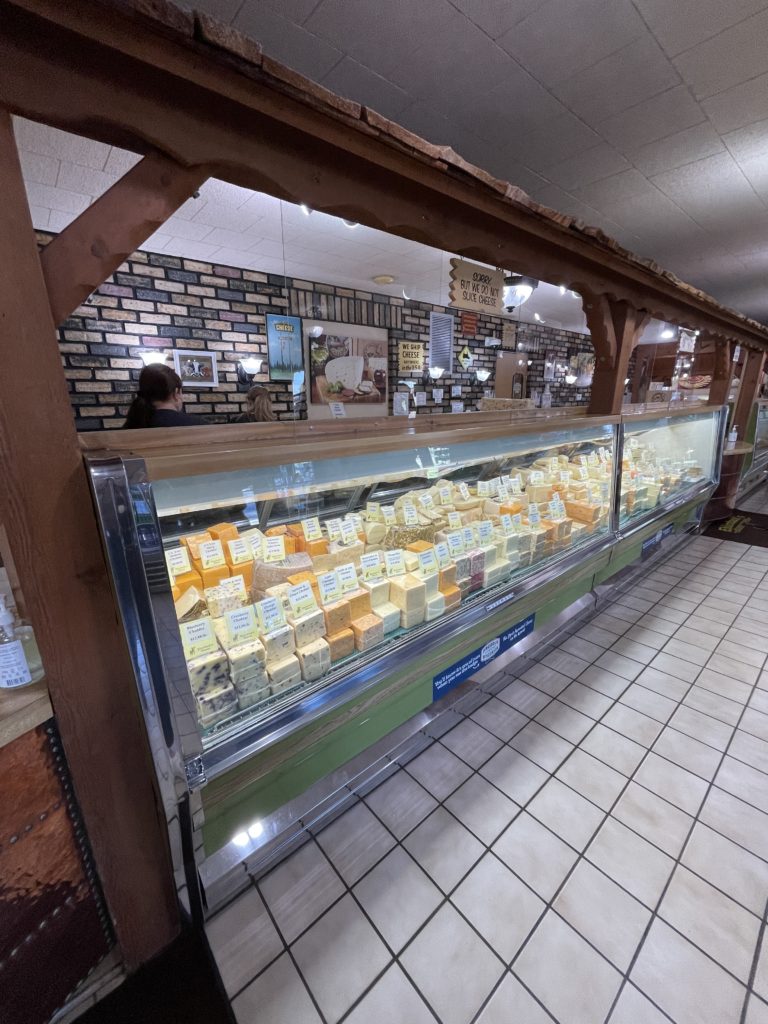 The cheese cases at Ehlenbach's Cheese Chalet