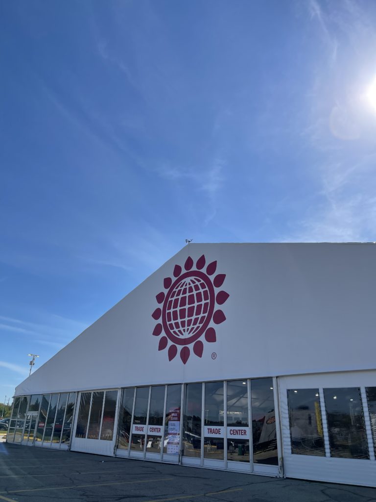 An exhibitor tent at the World Dairy Expo