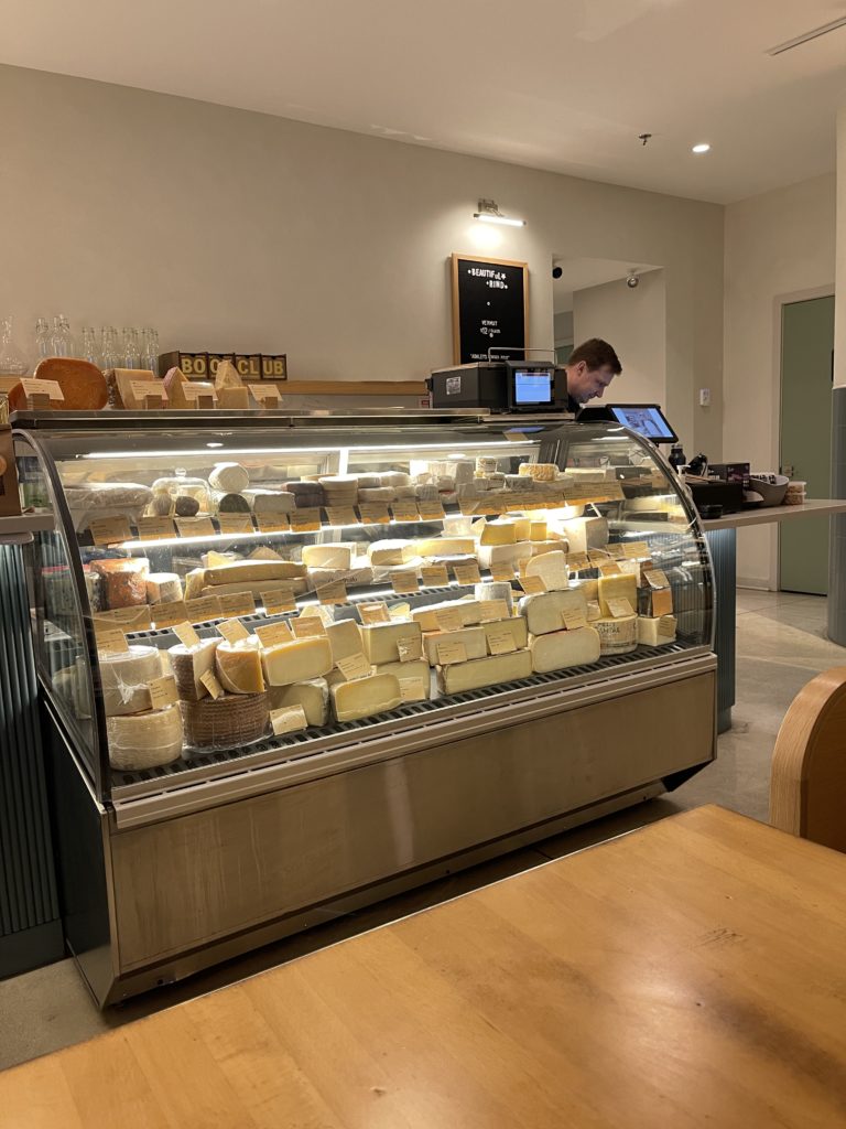 The cheese case at Beautiful Rind cheese shop in Chicago