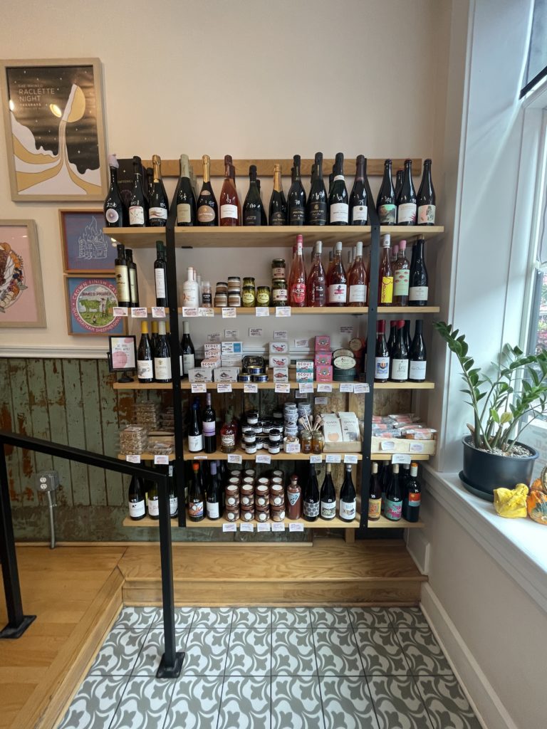 The wine selection at The Rhined cheese shop in Cincinnati, Ohio