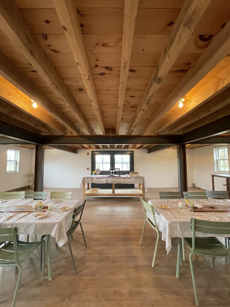 The room set-up for the raclette event at Grey Barn farm.